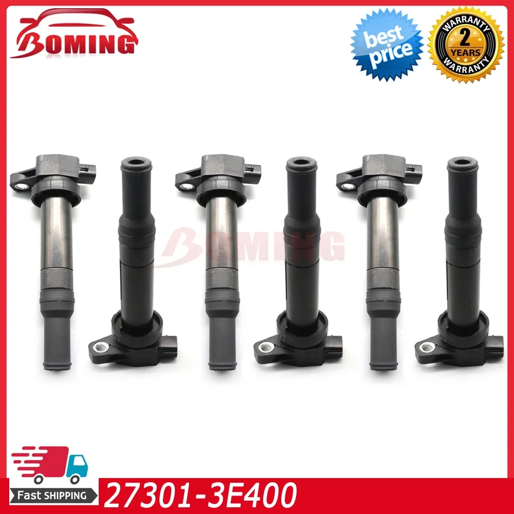 1/6pcs Ignition Coil For Hyundai Santa Fe 27301-3E400 For Kia Optima Rondo Magnetis 2.7L 273013E400 UF-558 27301 3E400