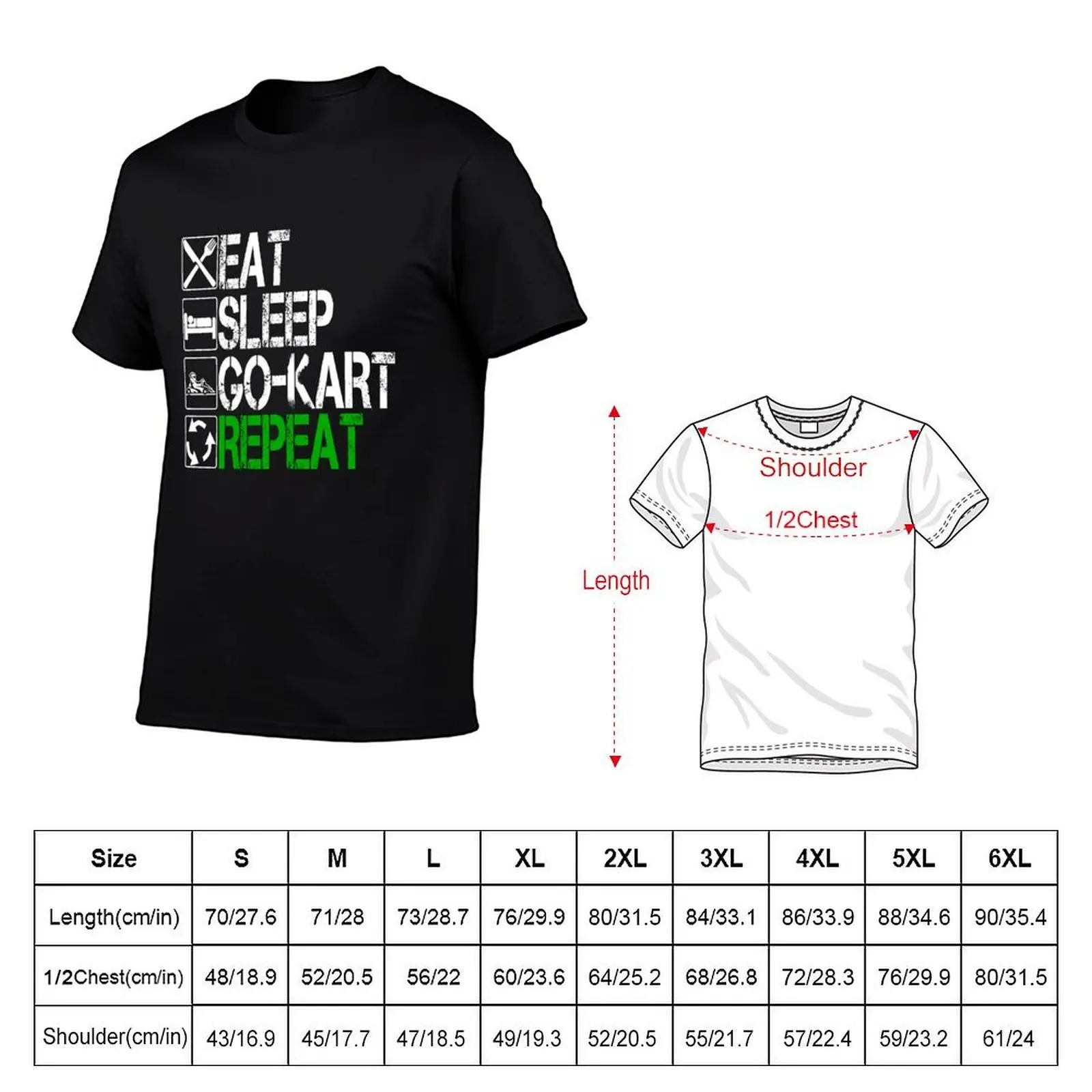 Go Kart Racer Eat Sleep Go Kart Repeat Go Cart Racing T-Shirt T-shirts oversize custom t-shirts quick-drying shirts men graphic