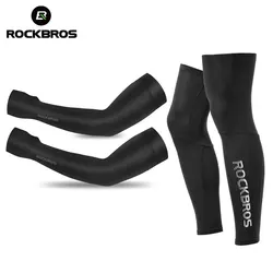 ROCKBROS Sun Protection Arm Sleeves Sports Leg Warmers Cover Set Women Men Anti-UV Hiking Cycling Basketball Arm Warmer Sleeves