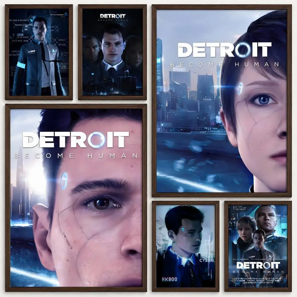 Game Detroit Become Human Poster Self‑Adhesive Waterproof PP Poster Coffee House Bar Wall Art Sticker Room Home Decor