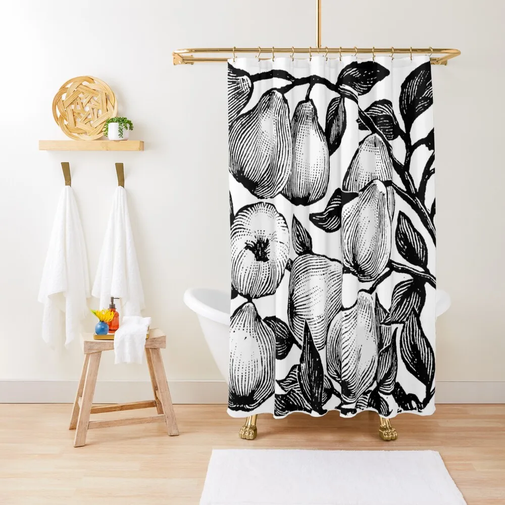 

Antique engraving of quinces Shower Curtain Luxury Bathroom Anime Shower Elegant Bathroom Curtain