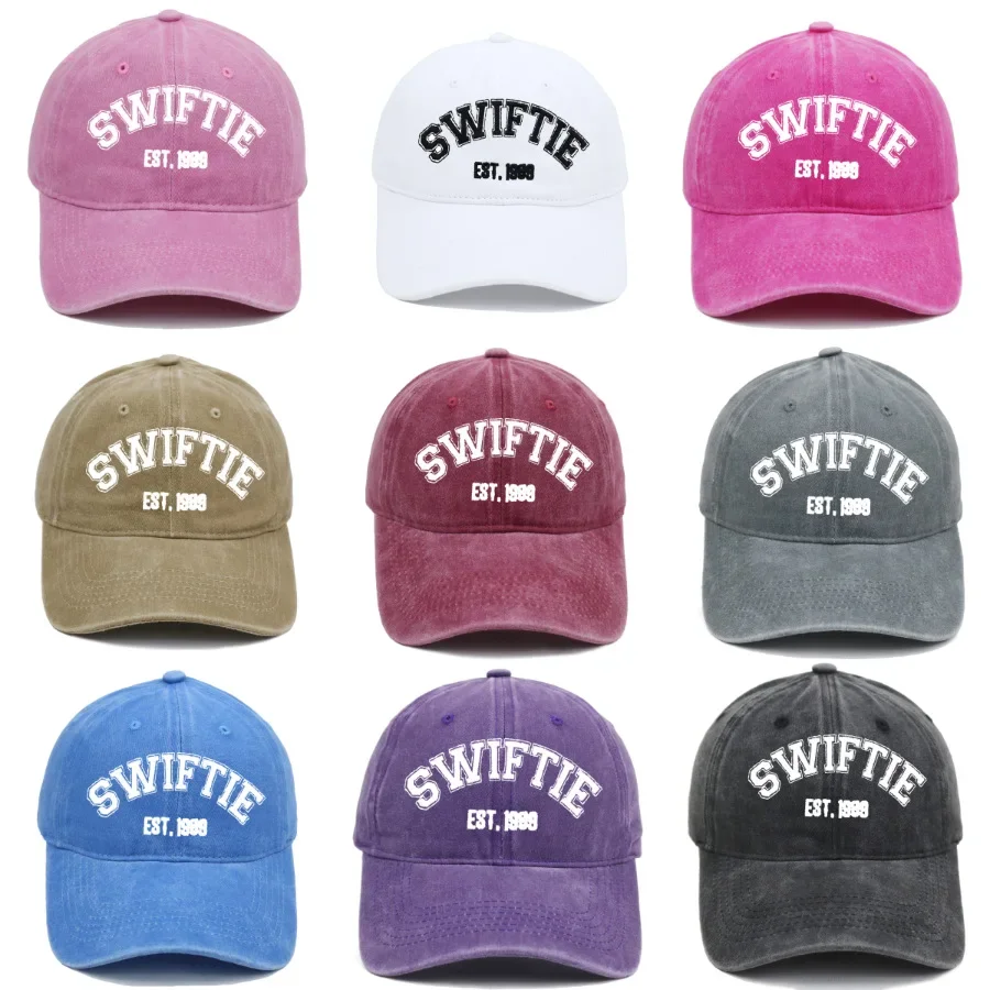 European and American SWIFTIE Embroidered Baseball Cap Summer Washed Retro Taylor Fan  Female  Comfortable Breathable Adjustable