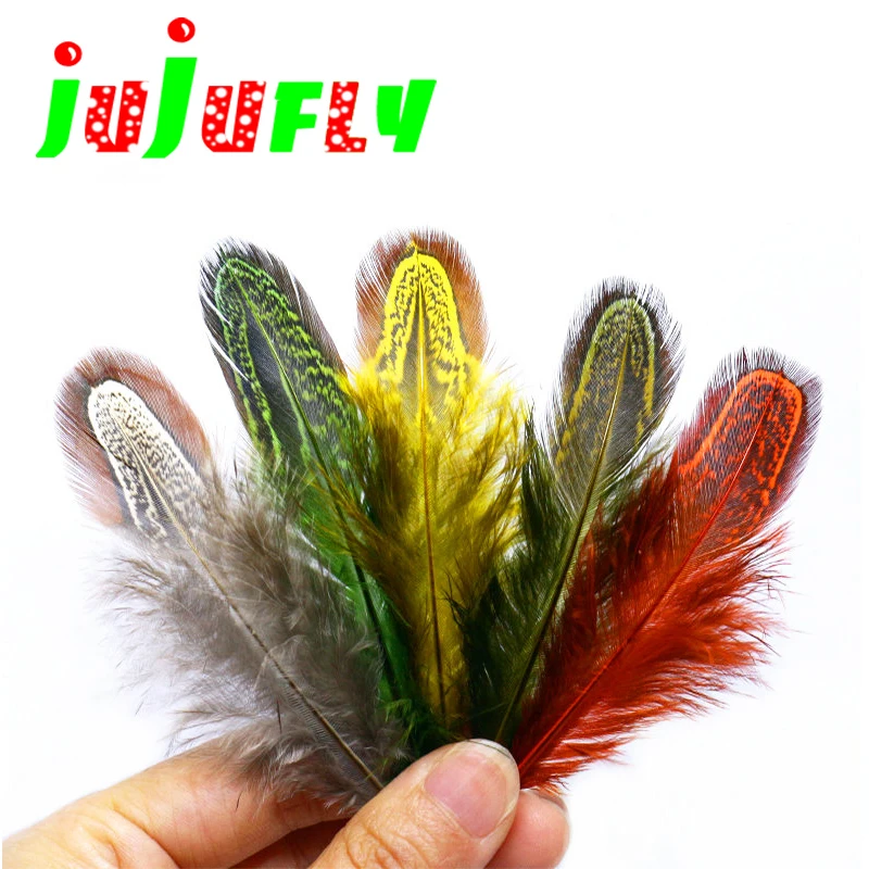 

jujufly 40feathers pack mottled fly tying soft hackle feather hen saddle tenkara flies fly tying materials partridge saddle sub