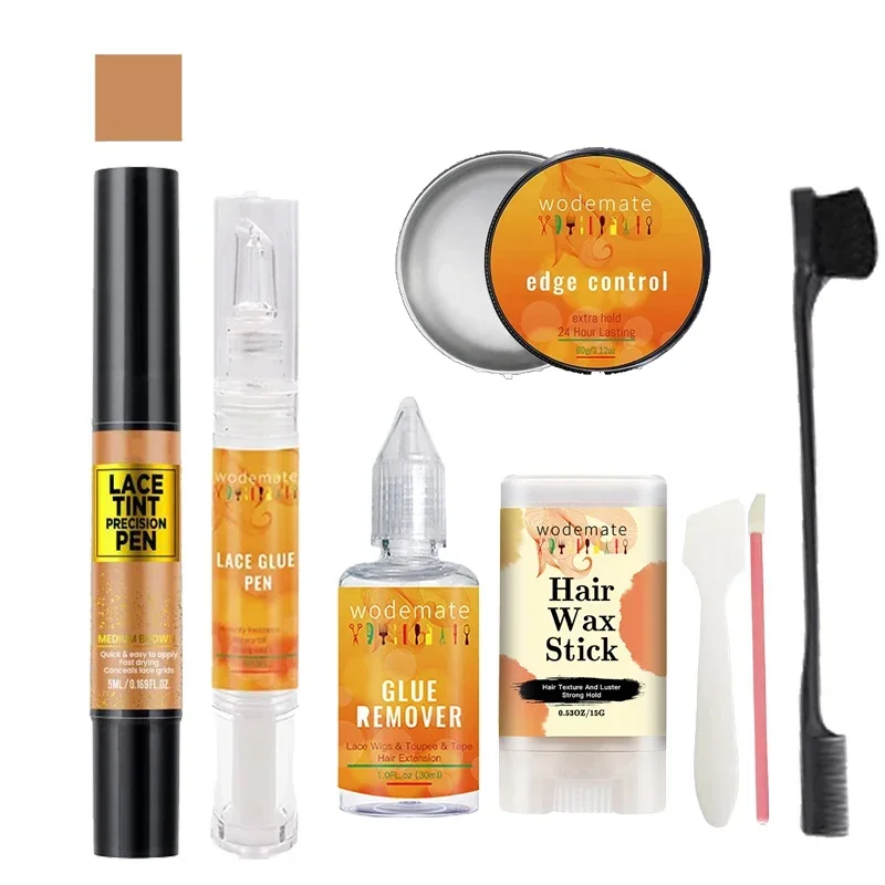 

Travel kit Easy to carry 5ml Lace Tint Precision Pen 5ml wig lace glue 30ml wig remover 20g edge control 15g hair wax stick