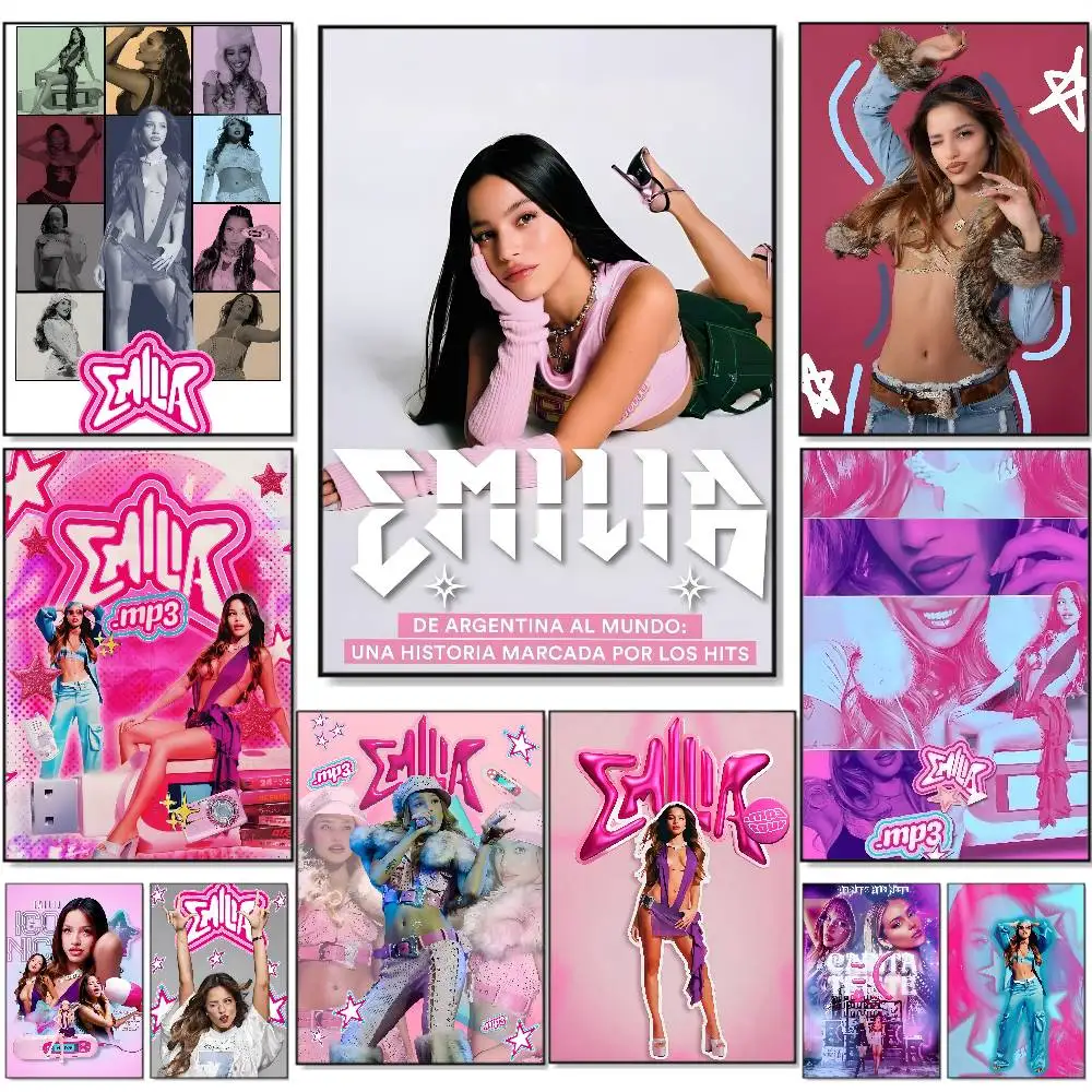 Singer E-Emilia M-Mernes Poster HD Self-Adhesive Waterproof Posters Versatile Decor for Homes Bars Hotels More