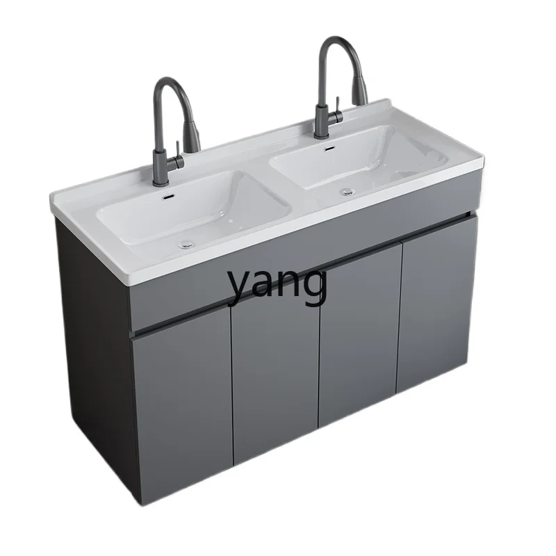 

LMM сотовый алюминиевый цельный шкаф для балкона, шкаф для мытья, керамическая раковина, двойной шкаф для мытья бассейна