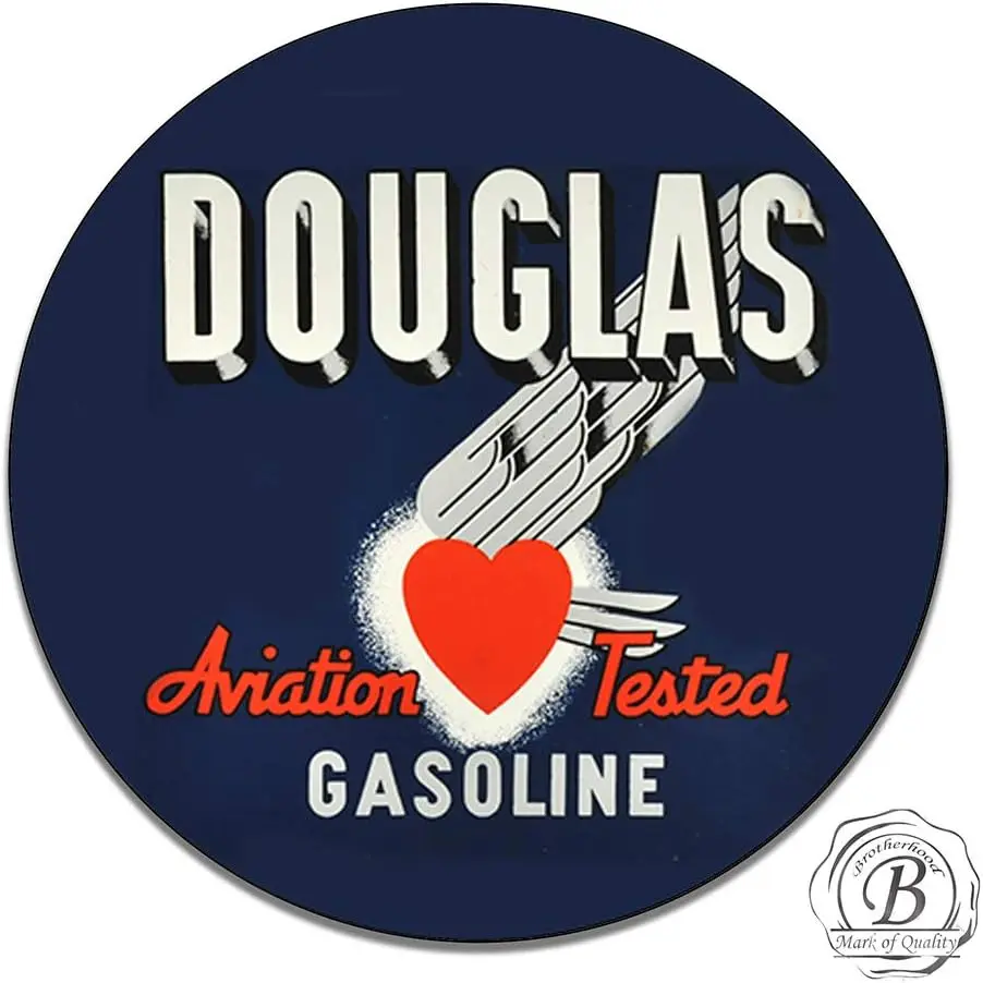 Дуглас авиационная проверенная бензиновая авиационная моторная Нефть Газ синтетический моторная масляная эмблема печать винтажные газовые знаки репродукция Винтаж S