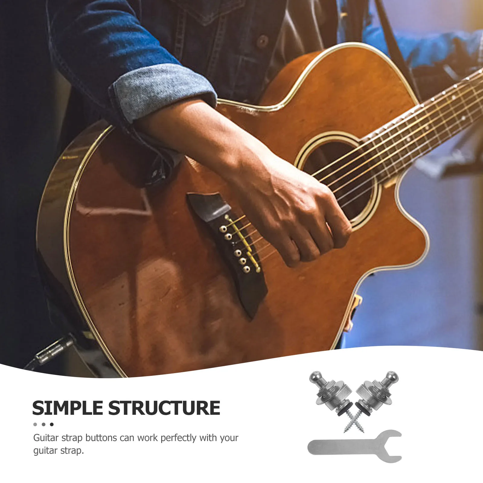 

2 Pcs Guitar Strap Lock Button Straps Acoustic Locks Buttons Pegs Classical Holder