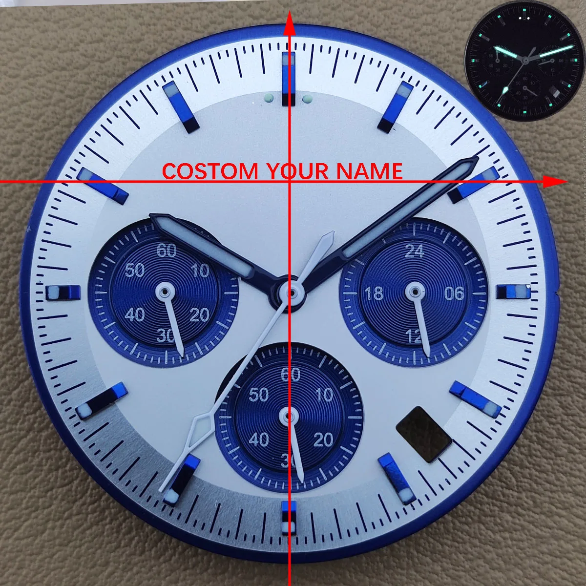 Custodia vk63 logo personalizzato nh35 custodie per orologi nh36 quadrante giappone cronografo al quarzo orologio VK63 movimento nh36 custodia elettronica multifunzione