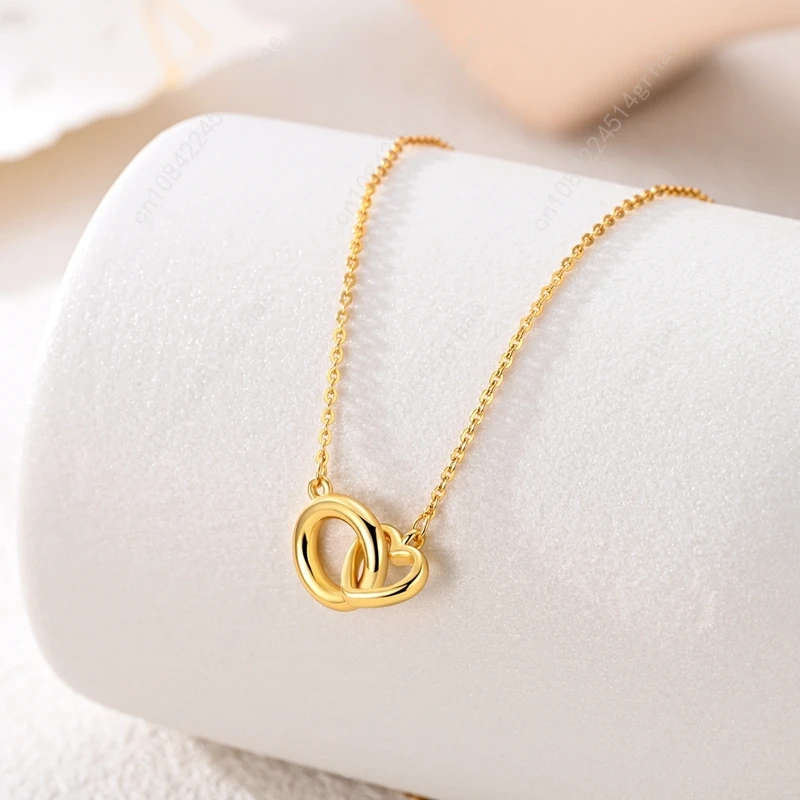 สร้อยคอเงินแท้ S925 ดีไซน์มินิมอลรูปไม้กางเขนสำหรับผู้หญิง สร้อยคอสีทองเงางามสำหรับงานปาร์ตี้ เครื่องประดับสำหรับผู้หญิง