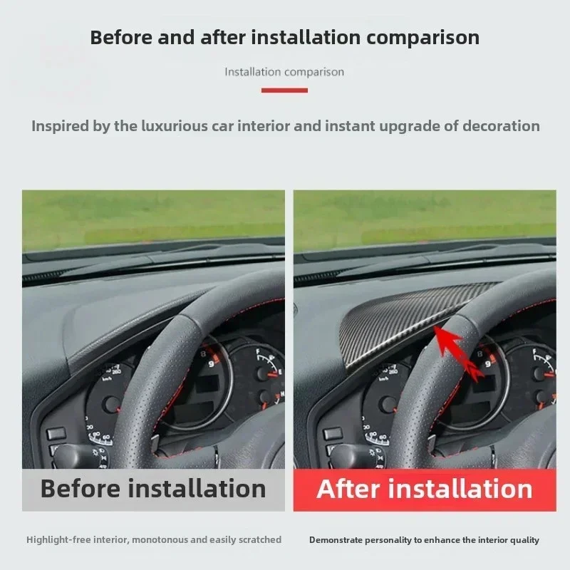 For SUBARU For TOYOTA 86 GR86 GT86 Real Hard Dry Carbon Fiber Dashboard Upper Decorative Sticker Cover Interior Modification