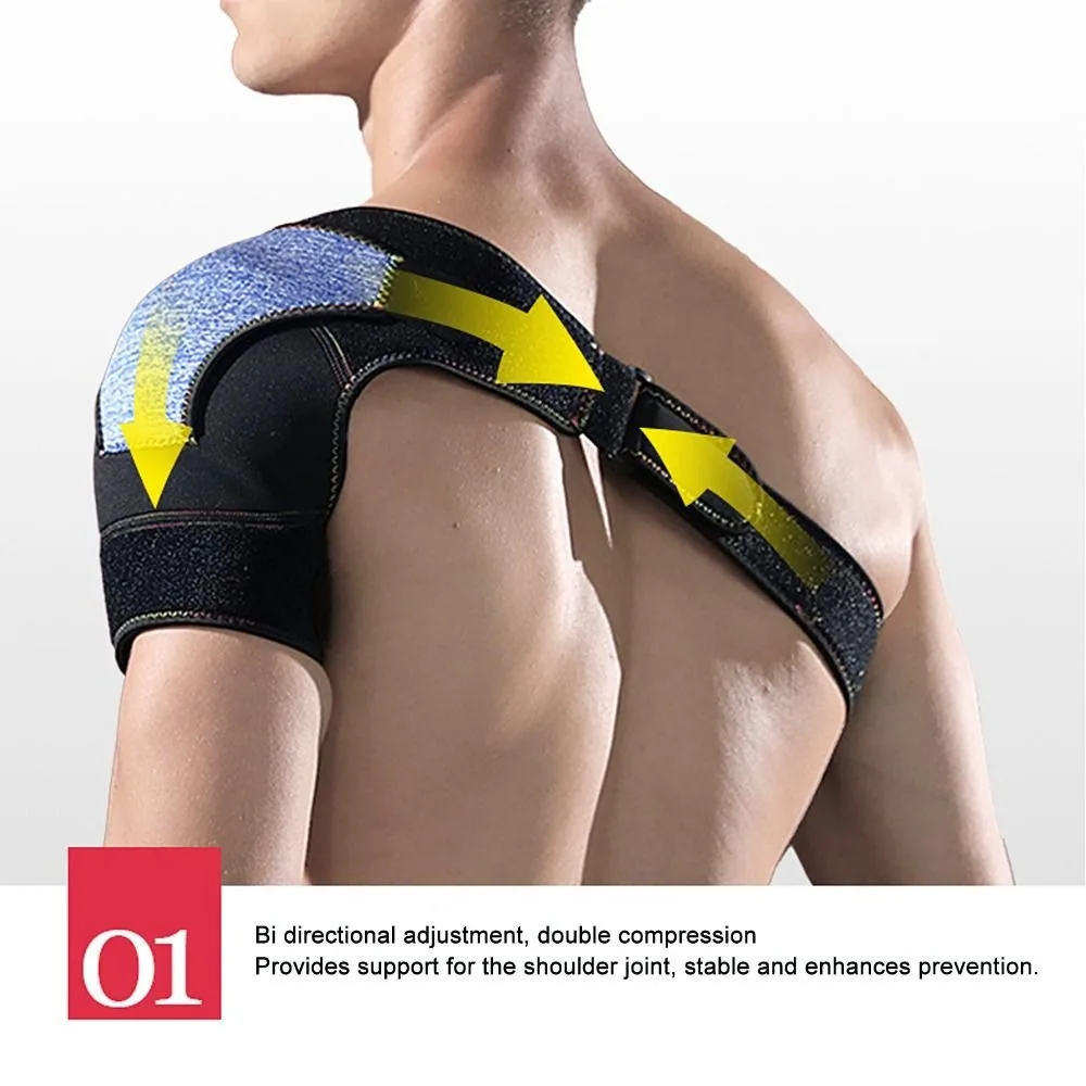 Adjustable Shoulder Brace Sweat Absorbing Breathable Shoulder Support Wrap Double Layer Thickened Shoulder Protector