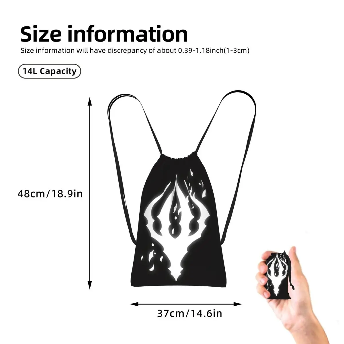 Hollow Knight King's Brand Drawstring Backpack Sports Gym Bag Lightweight Foldable Storage Drawstring Bag for Men Women