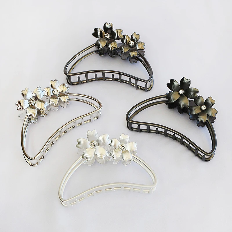 سبيكة مخلب شعر كبير زهرة مشبك شعر للنساء فتاة المشابك الشعر دبوس الشعر دش مخالب التصميم غطاء الرأس إكسسوارات الشعر