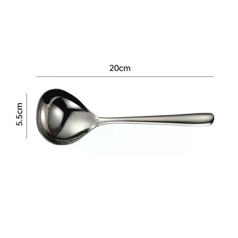 Long Handle Thickened Stainless Steel Soup Spoon 1/2Pcs Food Safe Cooking Utensil for Family Dinner Restaurant