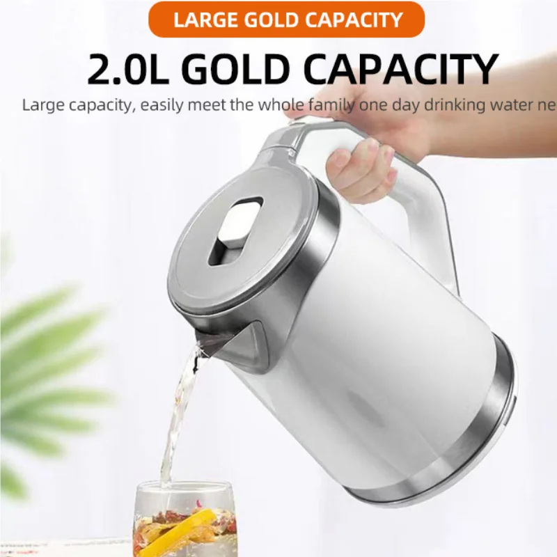 

Smart Electric Kettle Stainless Steel Automatic Power off 2L Large Capacity Coffee Tea Pot Fast Boiling Hot Water Home Appliance