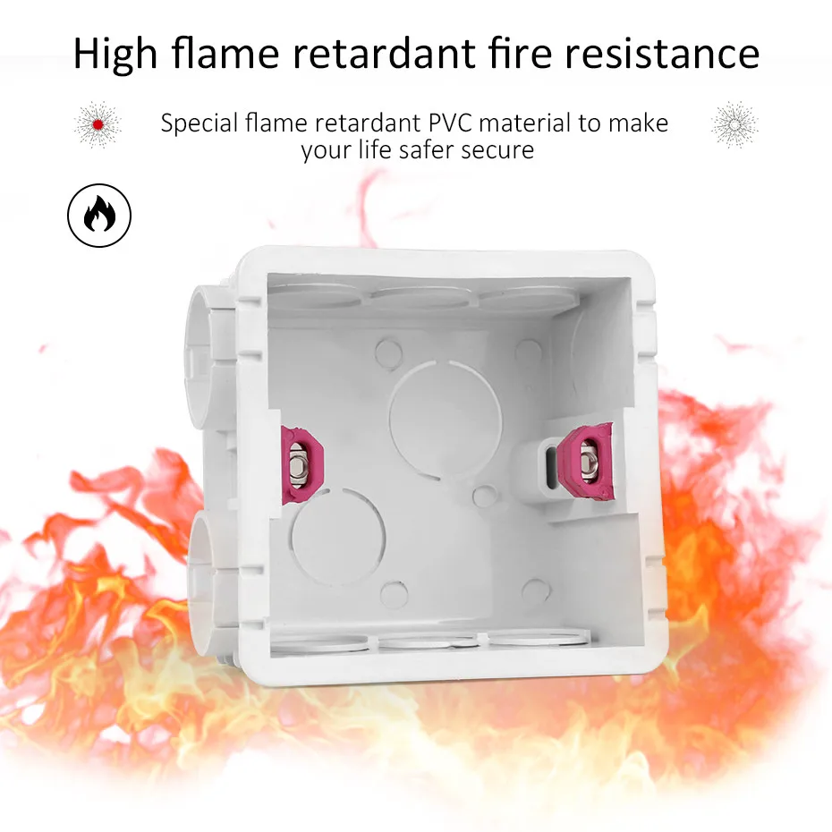 1/2/5/10Pcs 86 Type Internal Cassette White Red Electrical Switch Socket Junction Box Adjustable Dark Box Wall Mount Boxes