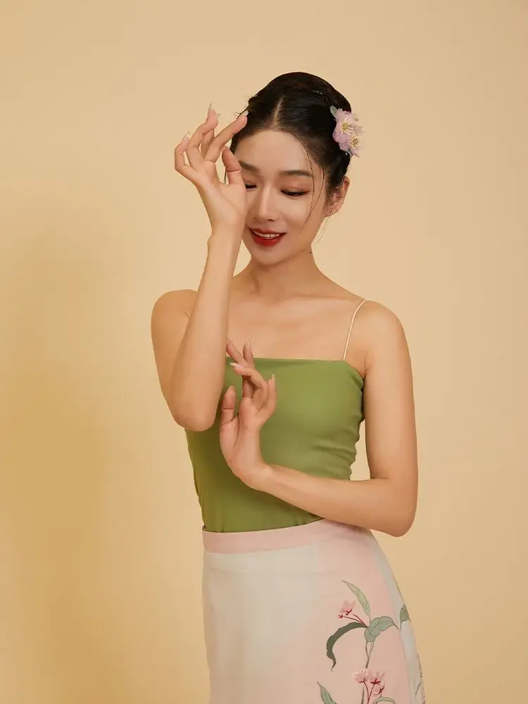 أزياء رقص على شكل زهرة متدفقة مجانية، أزياء رقص كلاسيكية بأكمام مائية، أزياء وانغ شيي بنفس النمط بيجونيا #4