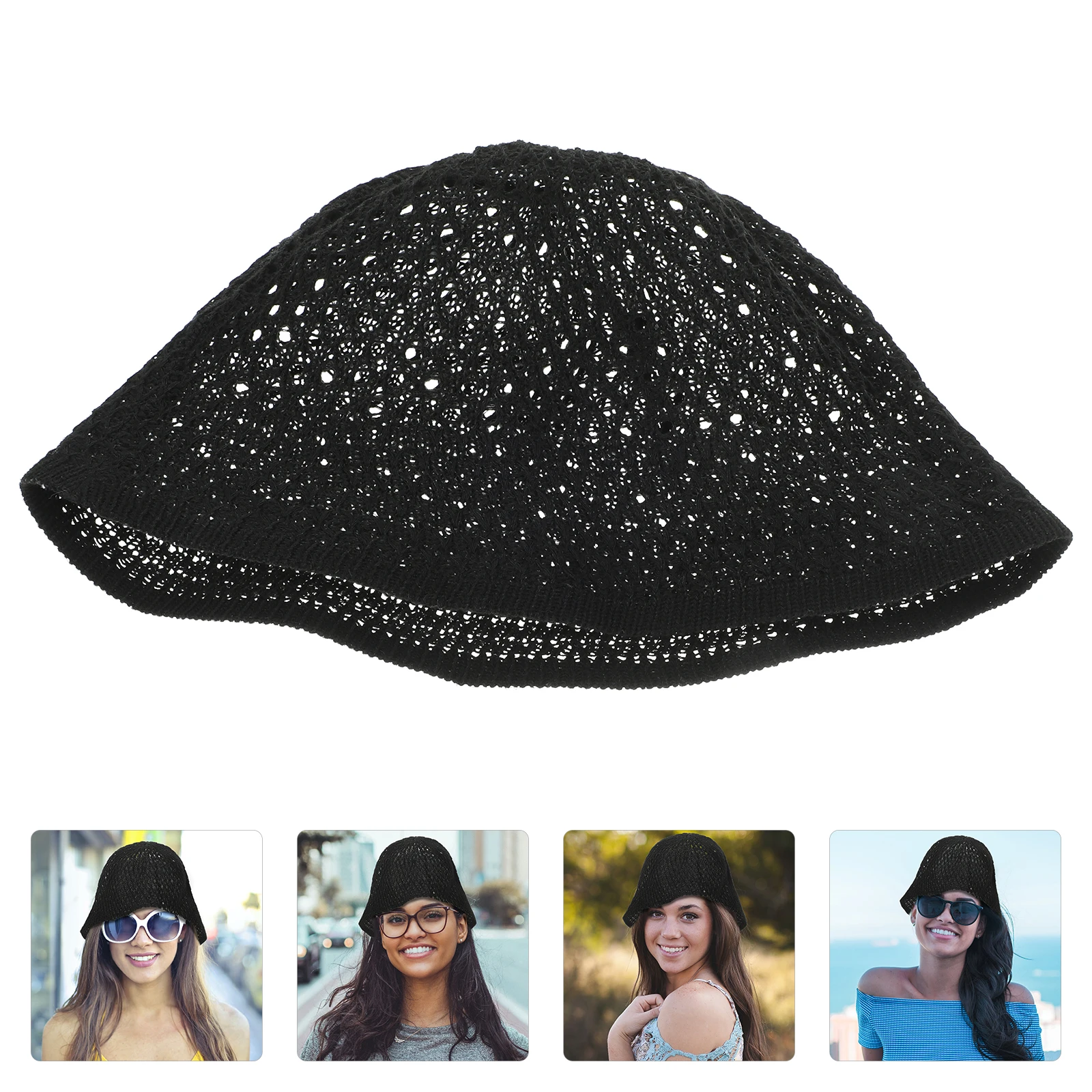 

Summer Hat Women Women's Bucket Hats Thin for Woman Black Sunshade Beach Miss