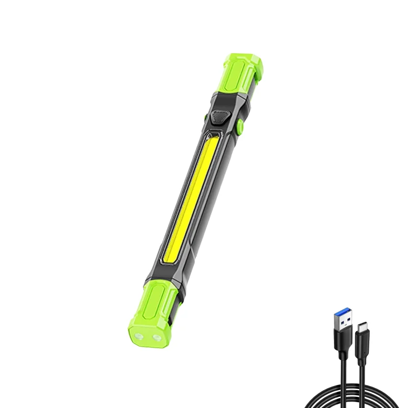 JIASHUAIXIN Nieuwe COB-werklamp, oplaadbaar, opvouwbare lange auto-noodinspectielamp met magnetische haak