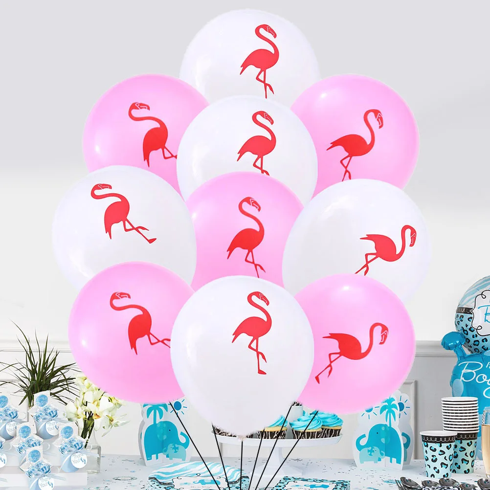 

20pcs 10 Inch Flamingo Latex Balloons Hawaii Party Supplies Printed Decorations For Wedding Birthday Christmas Bridal Shower