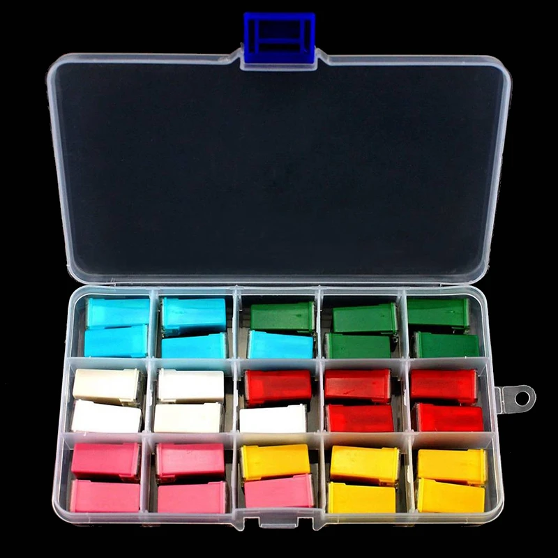 New 30Pcs/Box 20A-60A F2828-Z PAL Fuse Copper Long Female Fuse Link Jcase FMX PAL Cartridge Fuse Kit for Japanese Auto Car