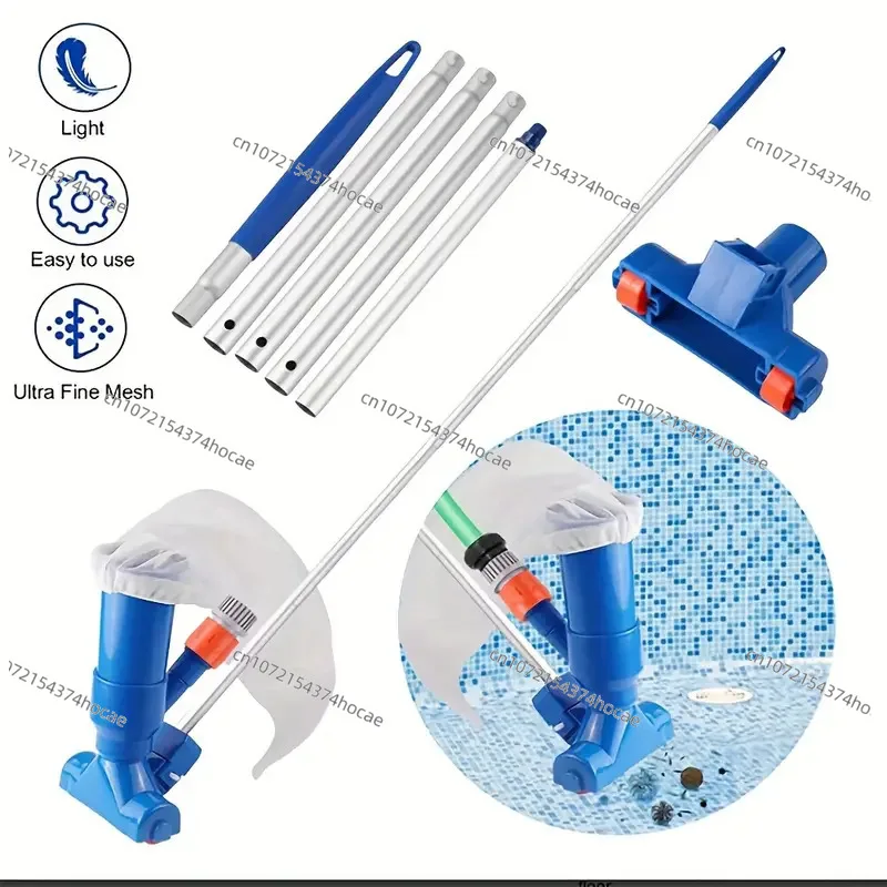 Pool Cleaning Tool with Bottom Brush Suction Head Pool Cleaning Vacuum Jet Tool