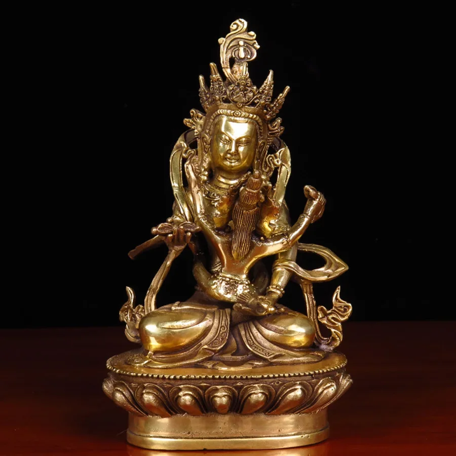 India Tibet Buddhism love God Happy Buddha double major copper Buddha statue home family efficacious safe GOOD LUCK protection