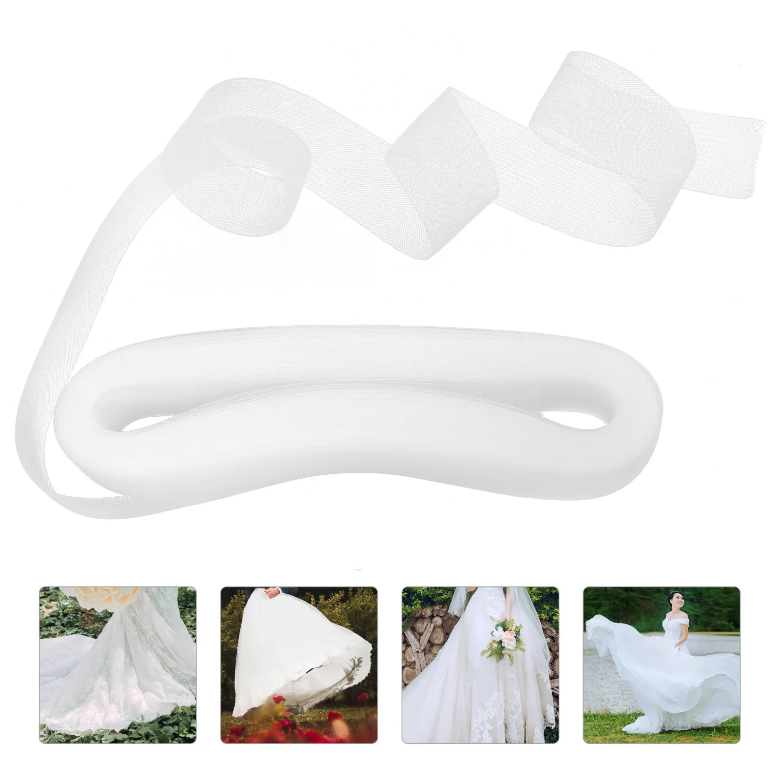 

1 Roll Wide Elastic Braid Polyester Mesh Tulle Fabric Wedding Dress Shaping Trim Dress Skirt Fabric Sewing Accessories Boning