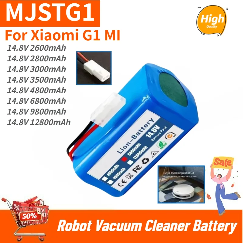 High Capacity MJSTG1 Robot Vacuum Cleaner Battery 14.8V 12800mAh for Xiaomi G1 MI Brand New Replacement Battery