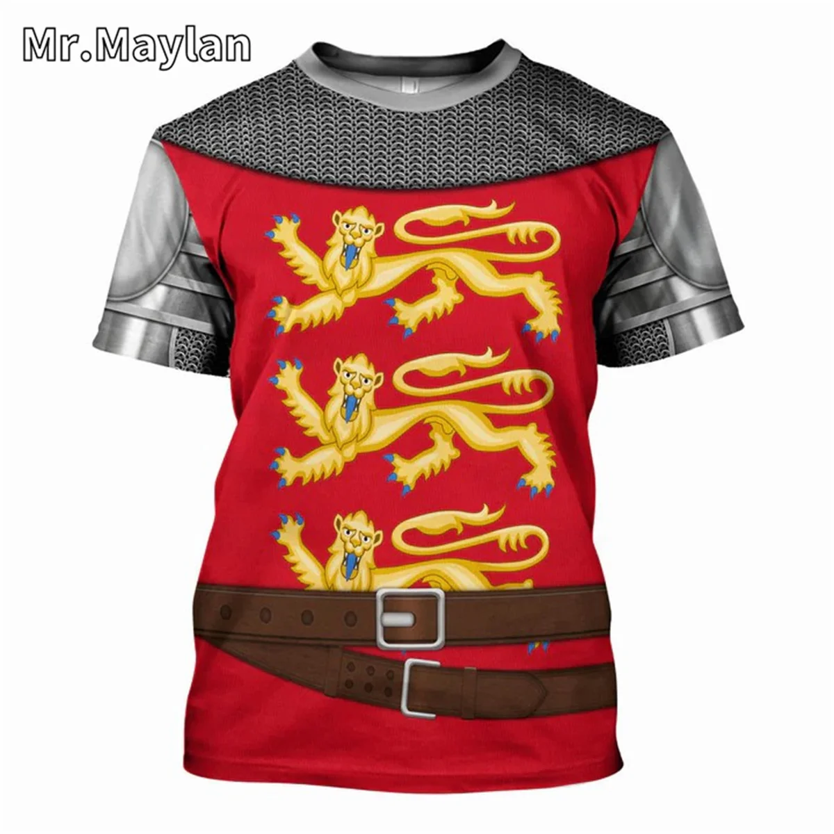 Medieval Knights Armor Cosplay Costume Tshirt 3D Men T shirt Vintage Fashion Short Sleeve Shirt Summer Streetwear Unisex Tee-001