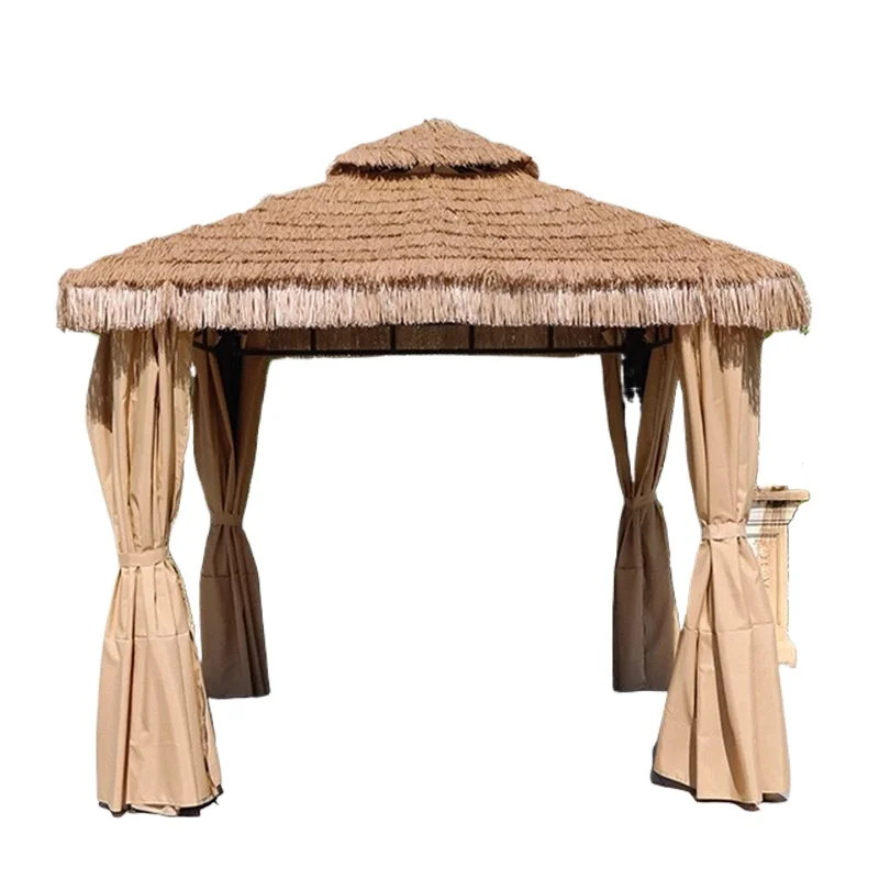 Outdoor gazebo villa courtyard household four corners tea pavilion yard agritainment fake straw straw thatch canopy