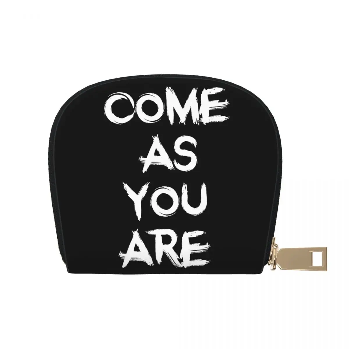 Come As You Are Leather Coin Cards Storage Bag Purse for  Women Classic Rock Band Pocket Wallet Portable Card Storage Case