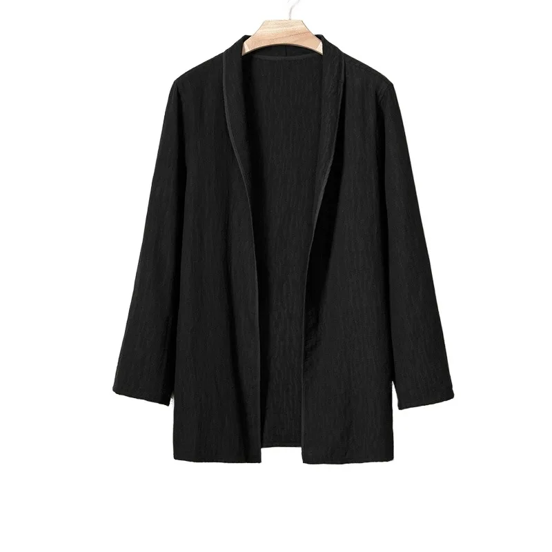 

Autumn and Winter New Chinese Style Men's Clothing Jacquard Lapel Zen New Chinese Style Men's Trench Coat
