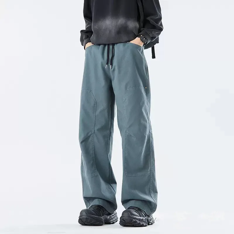 

Модные весенне-осенние брюки-карго из чистого хлопка прямого кроя, свободные, в стиле парашютиста, мужские, повседневные, спортивные, больших размеров, высокого качества