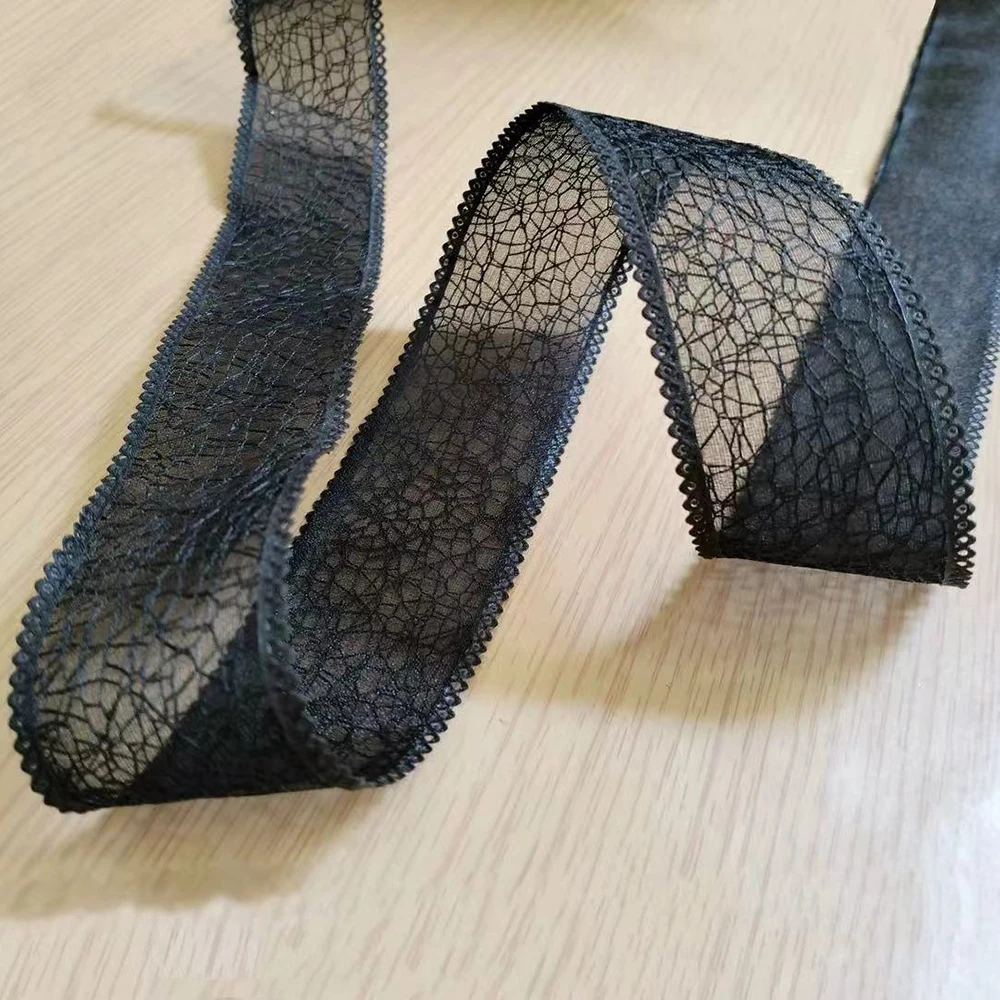 1 Meter dunkles Gothic-Spitzen-Mesh-Nadelkissenband aus Polyester für Erwachsenen-Cosplay-Kostüme, waschbar, 4 cm – Detail 4