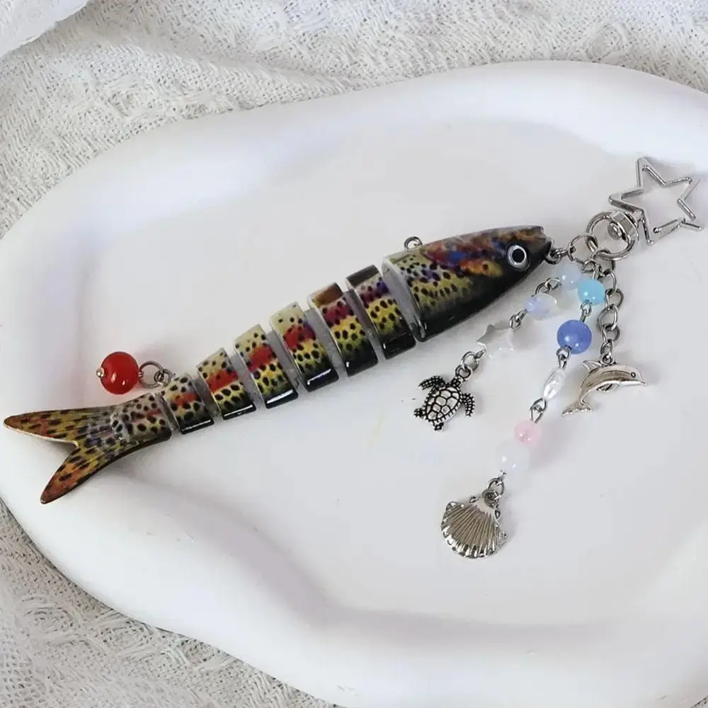 High-precision Handmade Fish Keychains Bionic Design Hanging Decor Artificial Fish Pendant Lifelike Bag Charm Fish Bait Lanyard