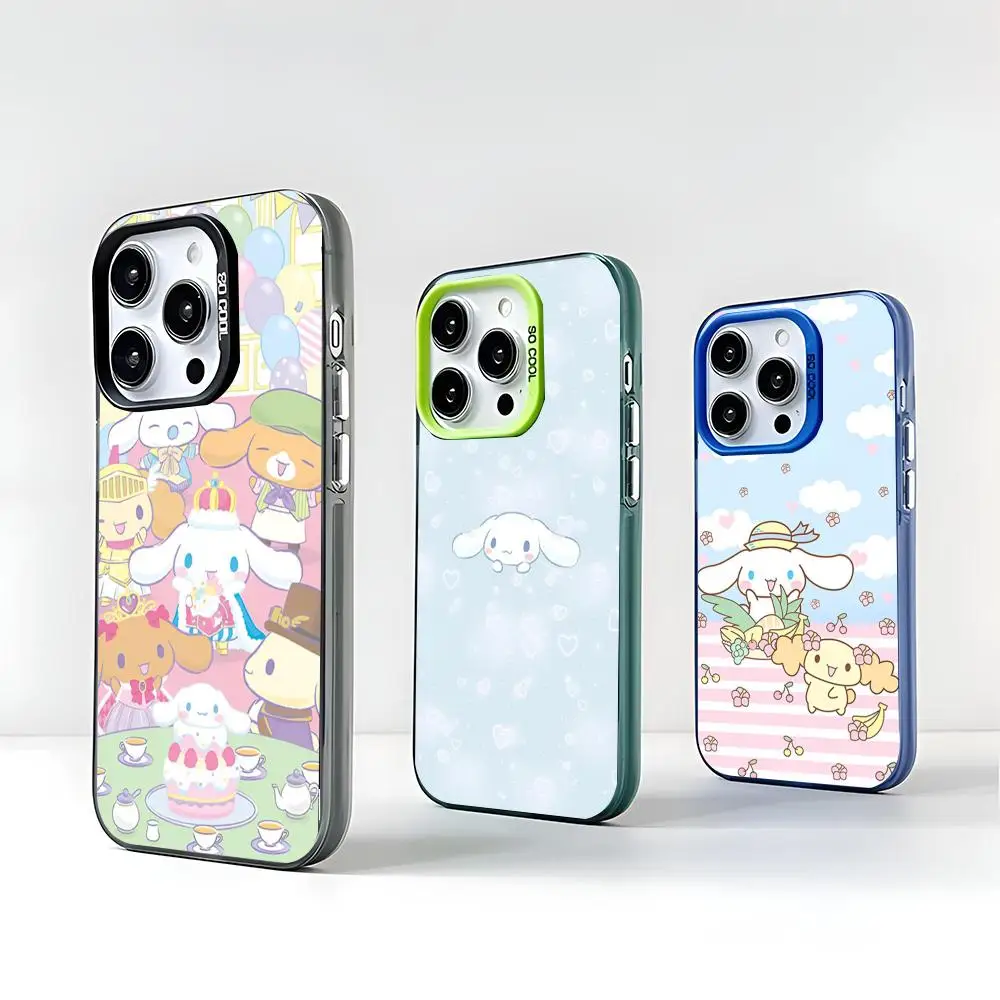 Sanrio Cinnamoroll Phone Case 2024 IMD Case For IPhone 16 15 Pro XR XS 7 8 Plus SE2024 Shockproof Color Phone Funda Cover