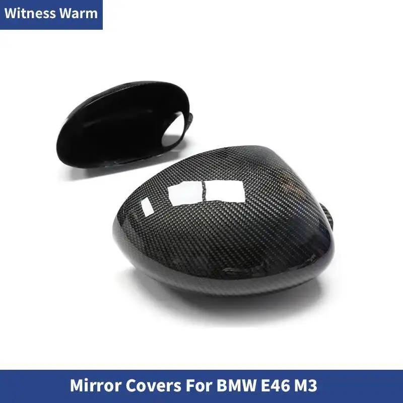 For BMW E46 M3 Real Carbon Fiber Rear View Mirrors Cap Mirror Covers Car Accessories 1998 - 2006