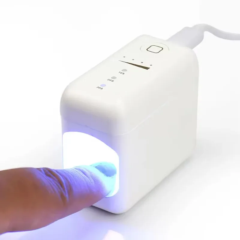 

2W Portable Mini One Finger Multi Step Timing Dual Light Source Manicure Lamp USB Nail Machine