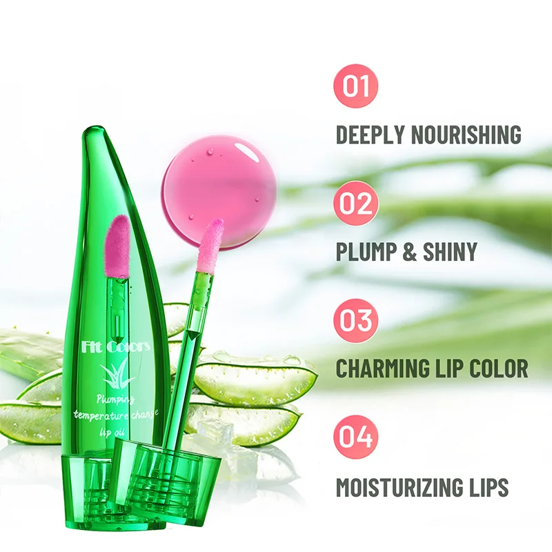 Aloe lip gloss chili lip oil New thermochromic lip gloss moisturizes and moisturizes lip glaze across borders