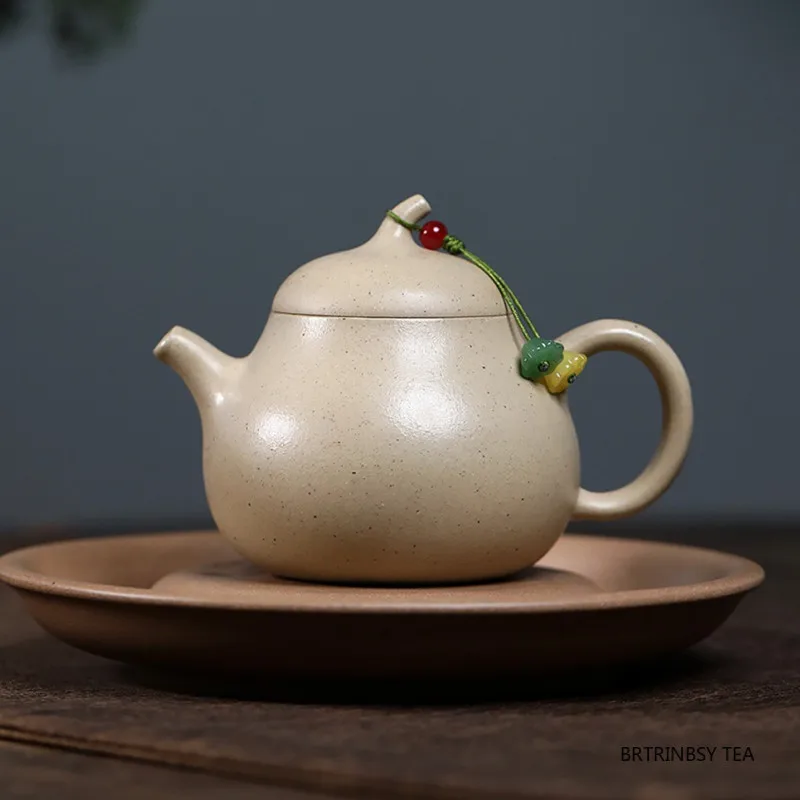 

Китайский Исинский фиолетовый глиняный чайник, бытовой чайник для заварки чая, чайник ручной работы в форме баклажана, чайный горшок, чайная посуда Zisha, подарки 190 мл