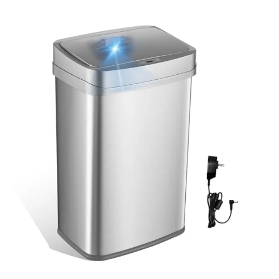 

13 Gallon Odor Neutralizing Smart Trash Can, UV + Ozone Dual Purification, Odor Control Motion Sensor Garbage Bin, Universal Po