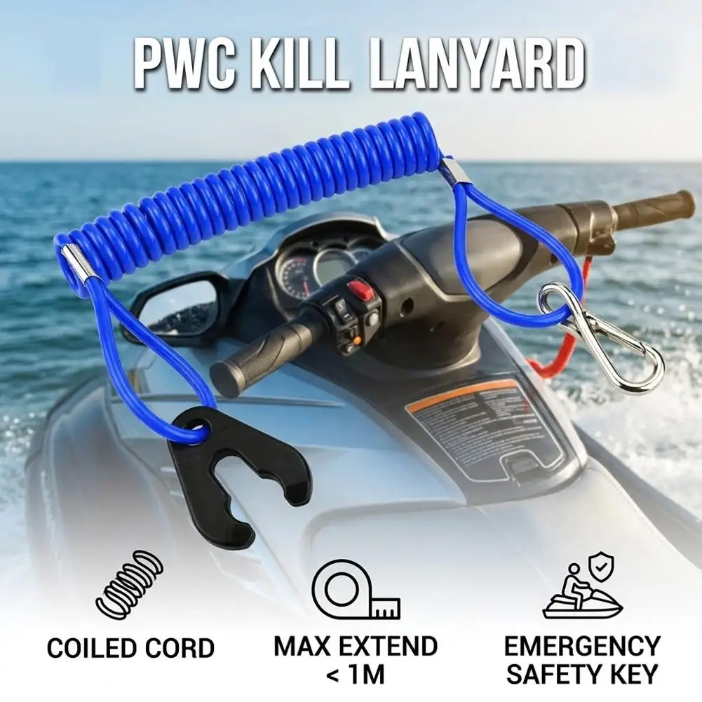 Boat Outboard Switch Engine Motor Lanyard Kill Urgent Stop Button Safety Connector Cord For Yamaha Suzuki Honda Flameout Rope