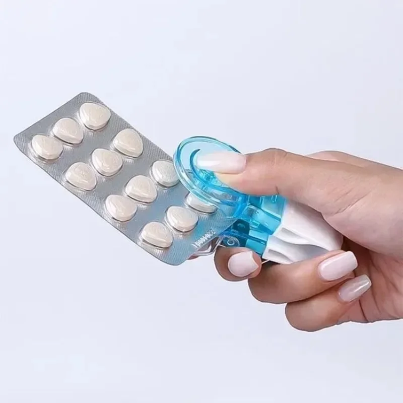 YS00023 Comprimidos Easy Open Blister Cutter Pill Opener Medicine Storage Box No Contact Pill Extractor