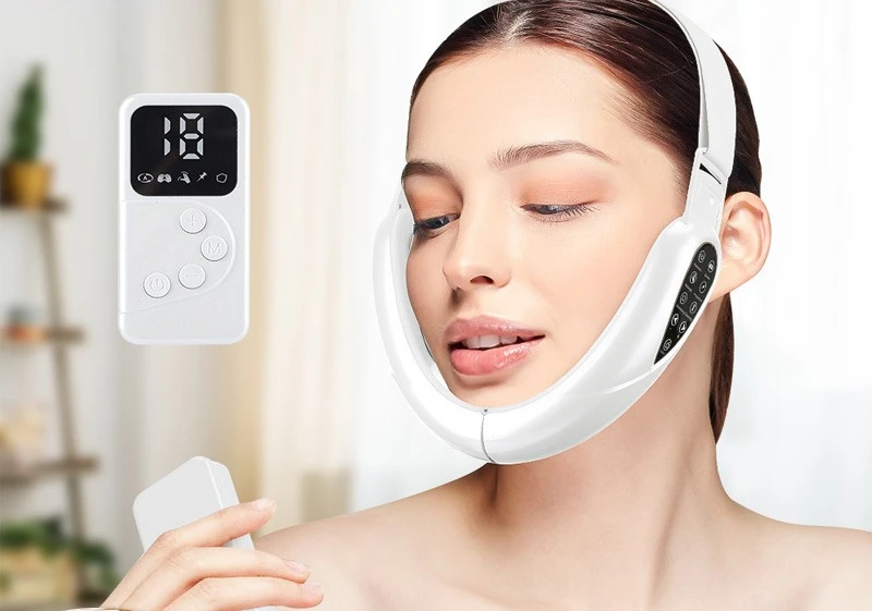 EMS Beauty Instrument Remote Control Model Color Light Micro-current V Face Artifact Face Double Chin Massage Beauty Instrument