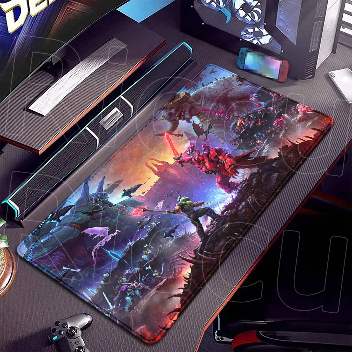Large Laptop Desktop Keyboard Carpet Game D-DOOMS E-Eternal HD Printing Mouse Pad XXL Computer Office Rubber Speed Art Mouse Mat