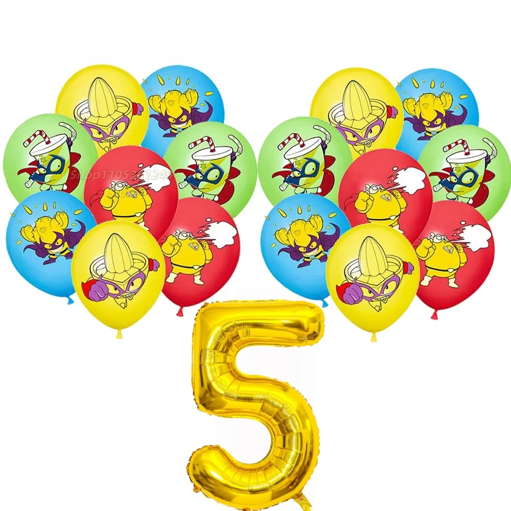 Superthings Themen-Geburtstagsparty-Dekoration Superzings Zahlenballons Hintergrund Tortendekoration Partyzubehör Babyparty-Geschenke – Detail 9