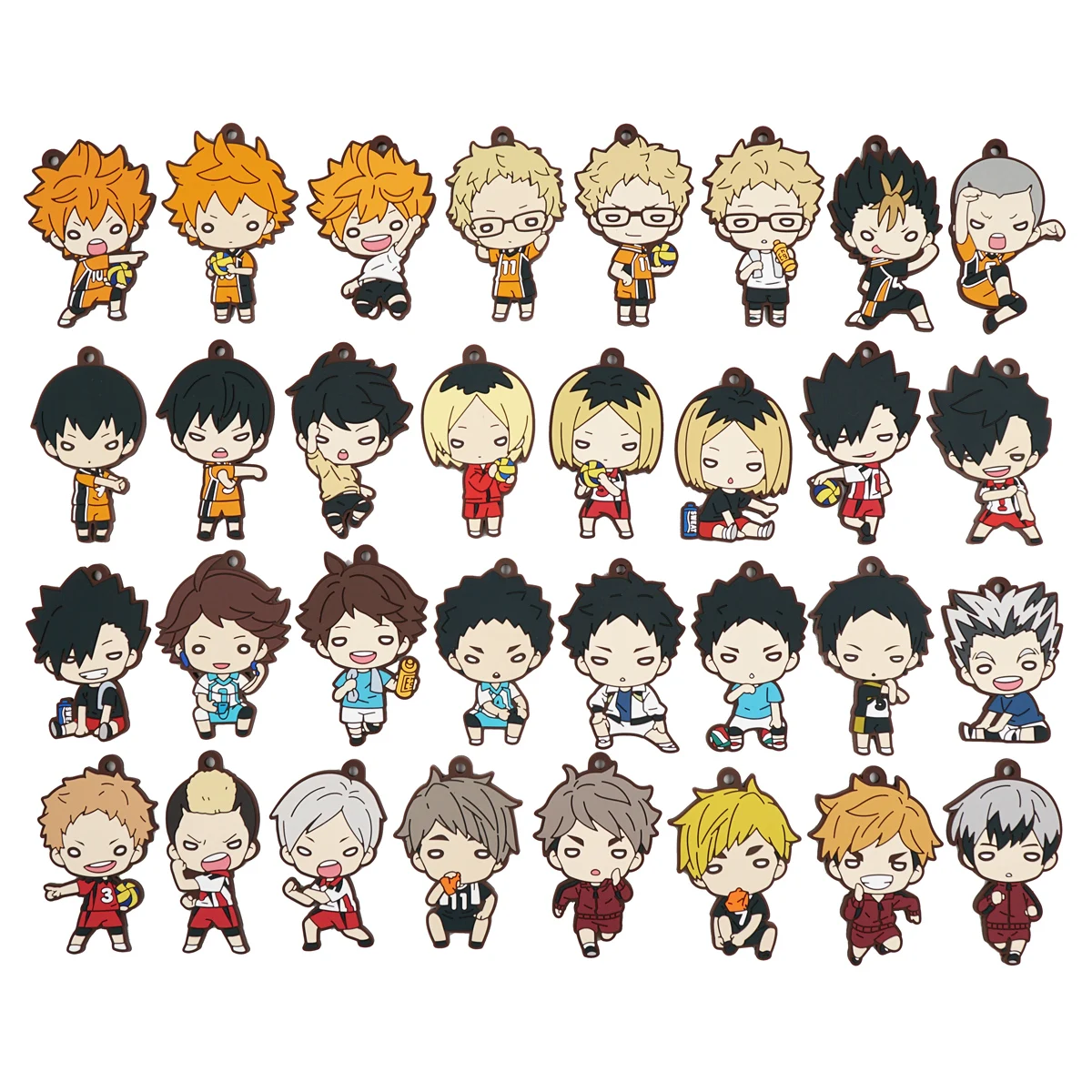 Haikyuu! Anime Kageyama Kozume Kenma Kuroo Tetsurou Kooshi miya atsumu Rubber Keychain