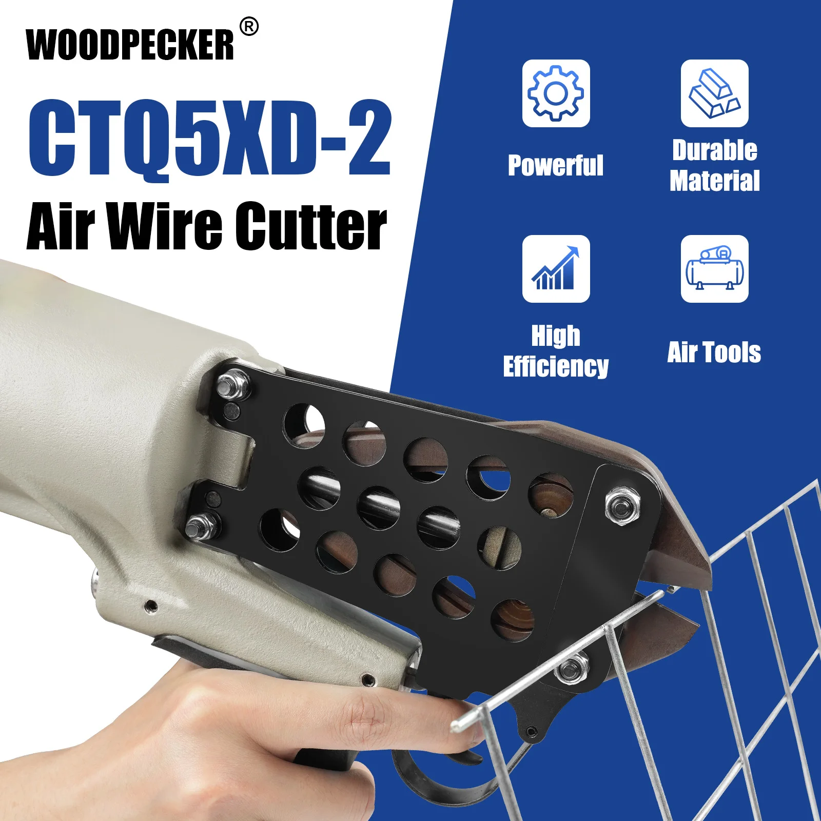 

WOODPECKER CTQ5XD-2 Pneumatic Cutting Nipper, 4-5mm Diameter Wire Cutting, Air Power Wire Shear, Cutting Wire Tool